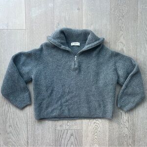 Everlane The Half-Zip Sweater in Luxe Merino Heathered Mid-Grey Women’s Size L